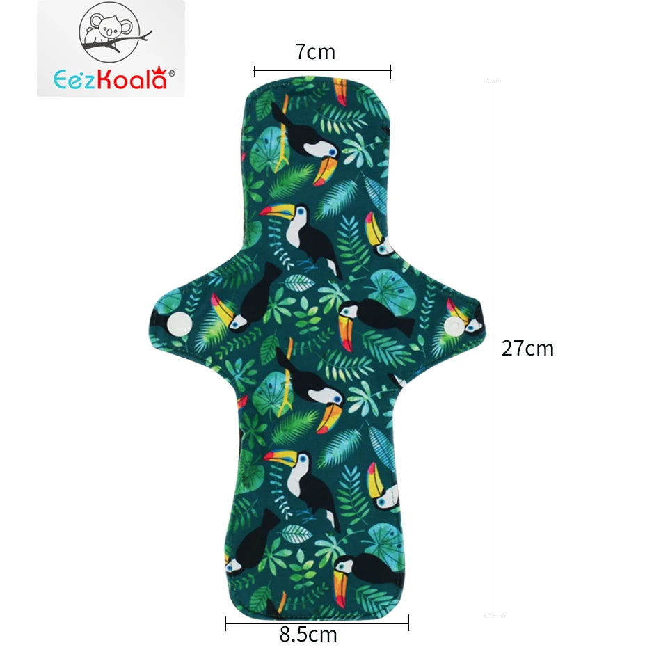 Eezkoala Eco-friendly  Cloth Menstrual Pad Fashion Pattern Polar Fleece Sanitary Pad Reusable Good absorbent Mama pad 5 Pcs