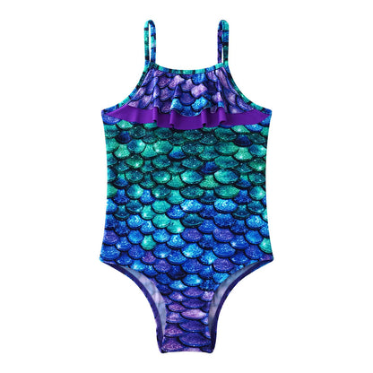 Kids Girls Lovely Mermaid Swimsuit Summer One Piece Swiming Suit Children Swimwear Beachwear Toddler Girls Princess Bikini