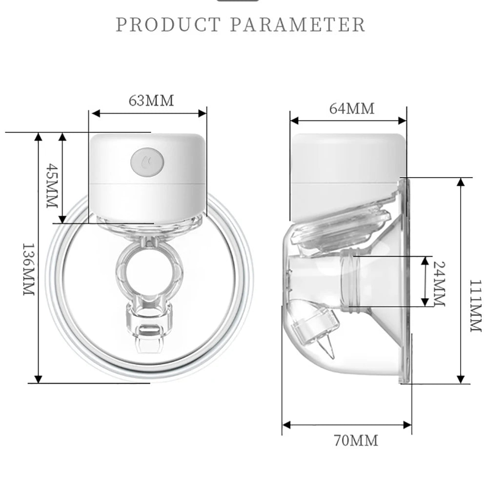 NEU Tragbare elektrische Milchpumpe, geräuschlos, tragbar, automatischer Melker, LED-Anzeige, per USB wiederaufladbar, freihändiger tragbarer Melker, KEIN BPA