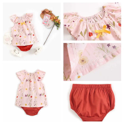 Sanlutoz Sommer Baby Kleidungssets Blumen Kleinkind Oberteile + Hose 2tlg. Lässige Baumwolle Baby Outfits Sets