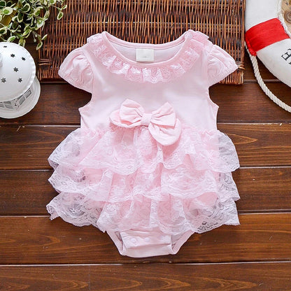 Newborn Baby summer bodysuit infant girls princess dress baby christening baptism gown party wedding 0-3 3-6 6-9 months bodysuit