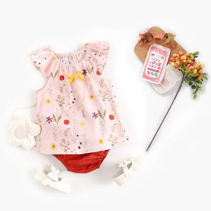 Sanlutoz Sommer Baby Kleidungssets Blumen Kleinkind Oberteile + Hose 2tlg. Lässige Baumwolle Baby Outfits Sets