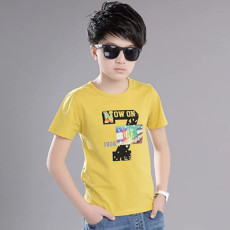 2024 Summer Baby Boy Cotton T-Shirt - Stylish Kids Tee for Ages 3-16 Years