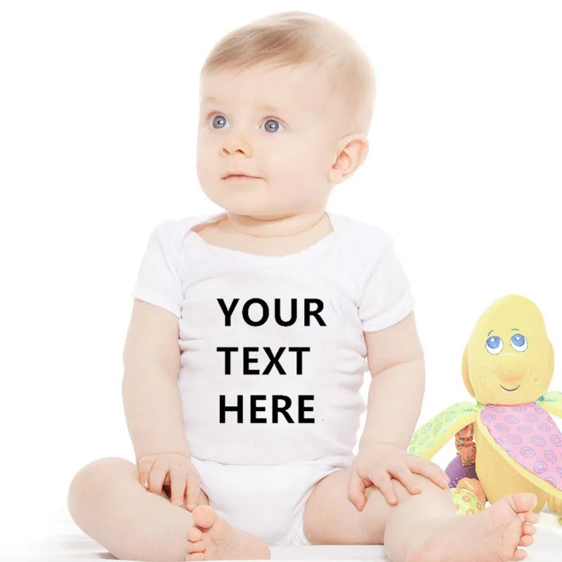 IHR TEXT HIER Baby Strampler Personalisieren Neugeborenen Baby Junge Mädchen Onesie Baumwolle Kurzarm Infant Baby Kleidung