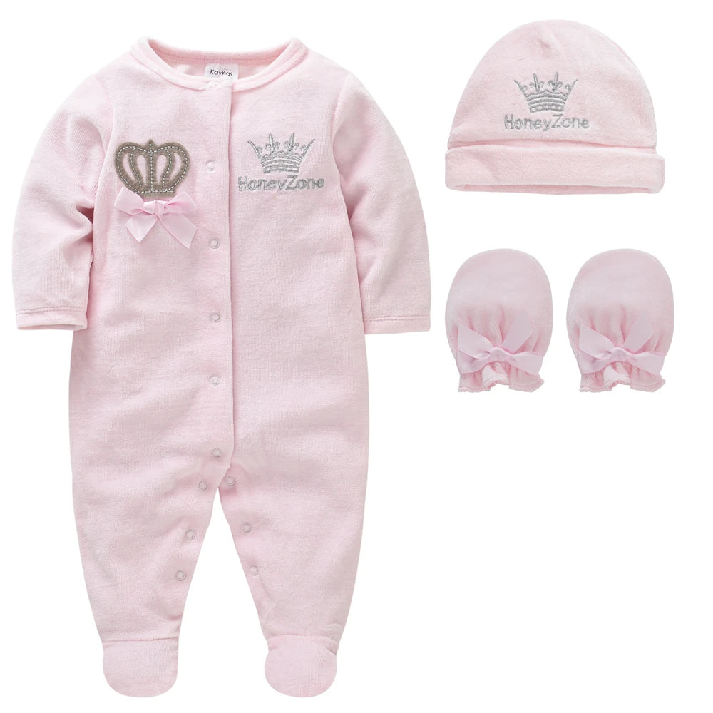 Baby-Kleidung Set Jungen Pyjamas bebe fille mit Mützen Handschuhen Atmungsaktive Baumwolle Soft Ropa bebe Neugeborenen Schläfer Baby Pjiamas