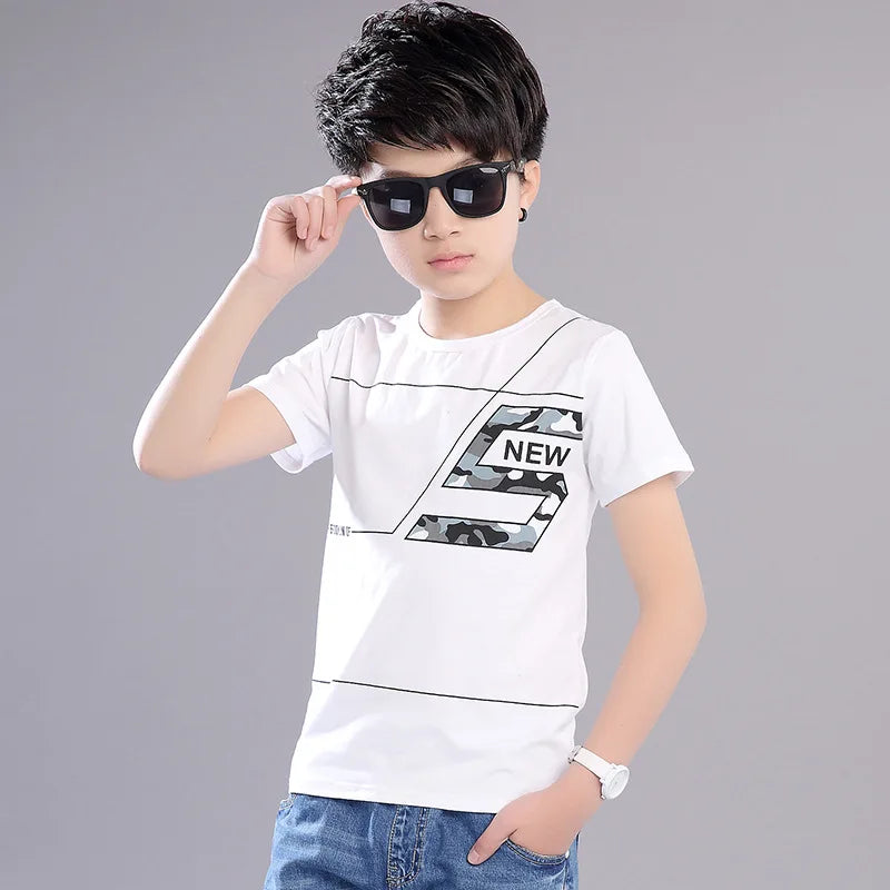 2024 Summer Baby Boy Cotton T-Shirt - Stylish Kids Tee for Ages 3-16 Years