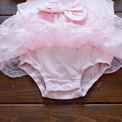 Newborn Baby summer bodysuit infant girls princess dress baby christening baptism gown party wedding 0-3 3-6 6-9 months bodysuit