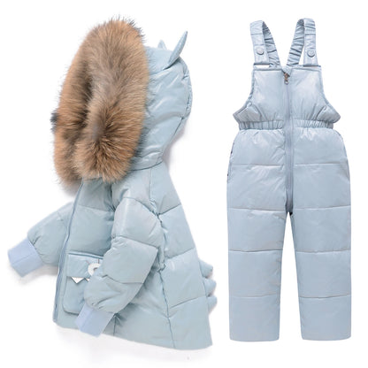 Children Clothing Set Hooded Parka Boy Baby Overalls toddler Girl Clothes Winter Warm Down Jacket Kids dinosaur Coat Snowsuit