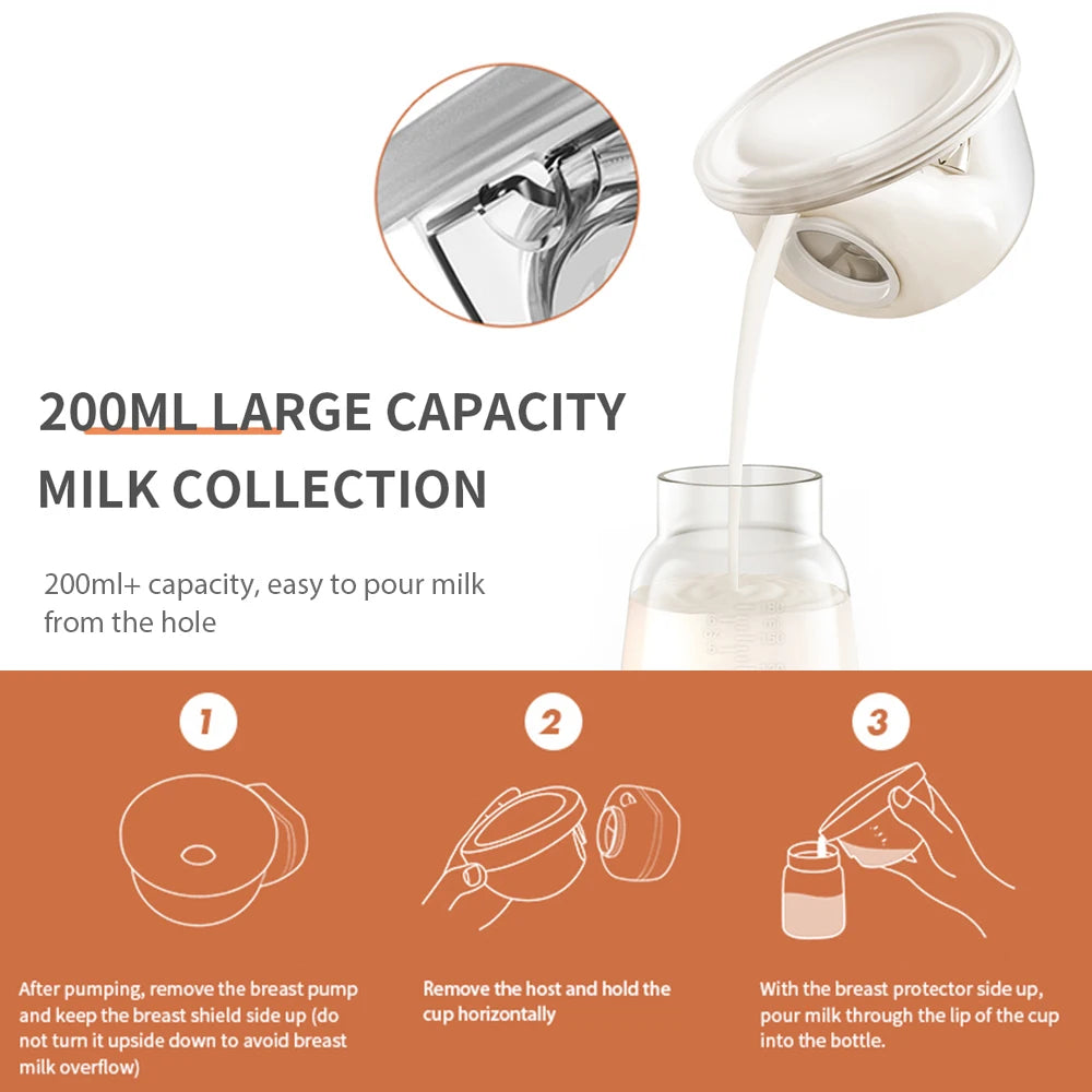 Adjustable Electric Breast Pump Silent Wearable Automatic Milker Hand-Free Portable Milk Extractor USB Chargable for Home Travel