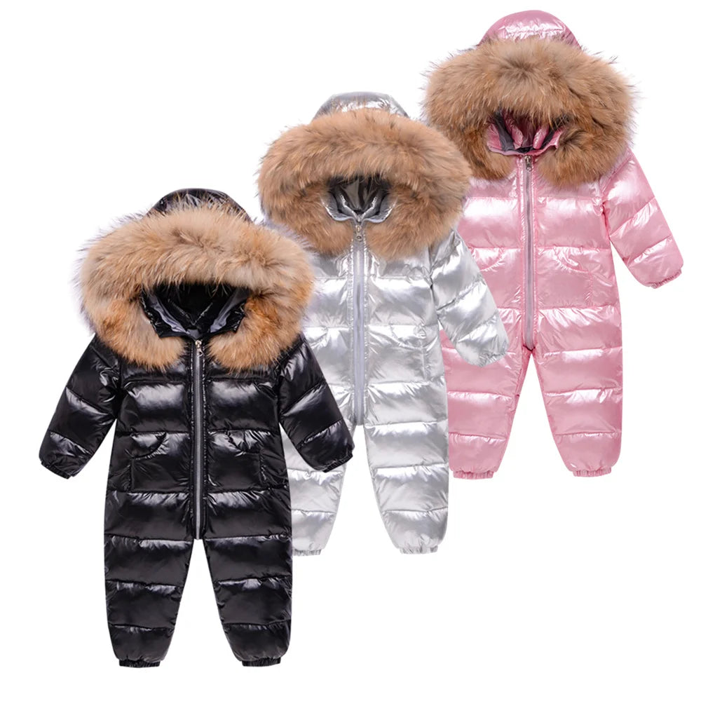 Winter Schnee Overalls Babykleidung Kleidung Schneeanzug Entendaunenjacke für Kinder Mädchen Mantel Park Säuglingsmantel Jungen Overall