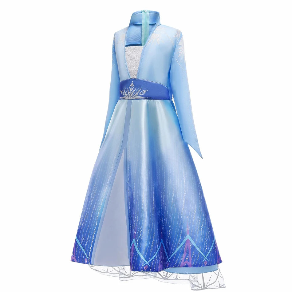 Disney Frozen Mädchen Kleid Elsa 2 Prinzessin Cosplay Kostüm Kind Phantasie Kinder Kleider Vestidos Schneekönigin