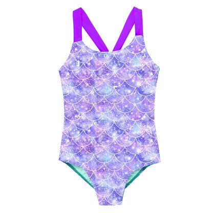 Kids Girls Lovely Mermaid Swimsuit Summer One Piece Swiming Suit Children Swimwear Beachwear Toddler Girls Princess Bikini