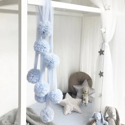 Baby Room Decor Baby Bed Mosquito Net Crib Net Hanging Decoration Garland Ball for Wedding Party Children's Room Accessories