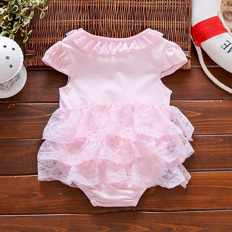 Newborn Baby summer bodysuit infant girls princess dress baby christening baptism gown party wedding 0-3 3-6 6-9 months bodysuit