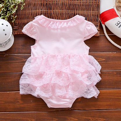 Neugeborenen Baby Sommer Body Säugling Mädchen Prinzessin Kleid Baby Taufe Taufe Kleid Party Hochzeit 0-3 3-6 6-9 Monate Body