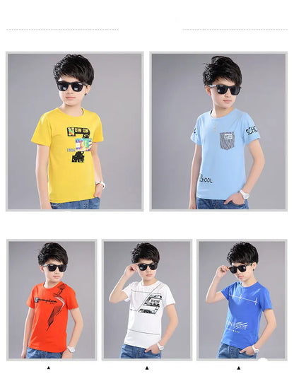 2024 Summer Baby Boy Cotton T-Shirt - Stylish Kids Tee for Ages 3-16 Years