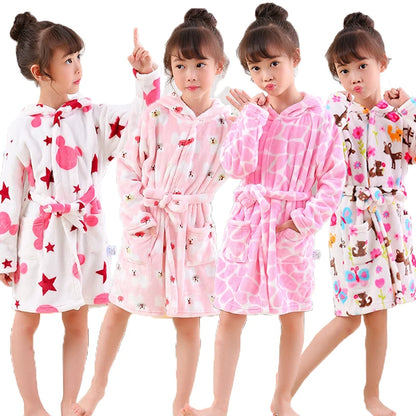 Kinder Bademäntel Flanell Winter Kinder Nachtwäsche Robe Infant Pijamas Nachthemd Für Jungen Mädchen Pyjamas 10-2 Jahre Baby Kleidung