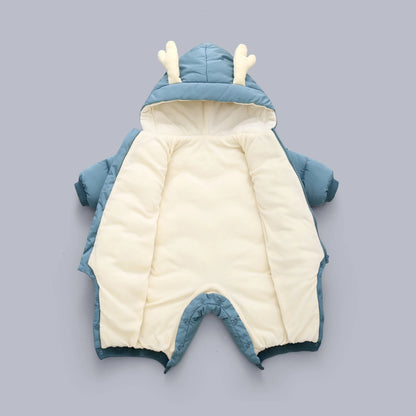 New born Warm Baby coat Winter Hooded Rompers Thick Jumpsuit Overalls Snowsuit Children Boys Clothing kids clothes DropShipping