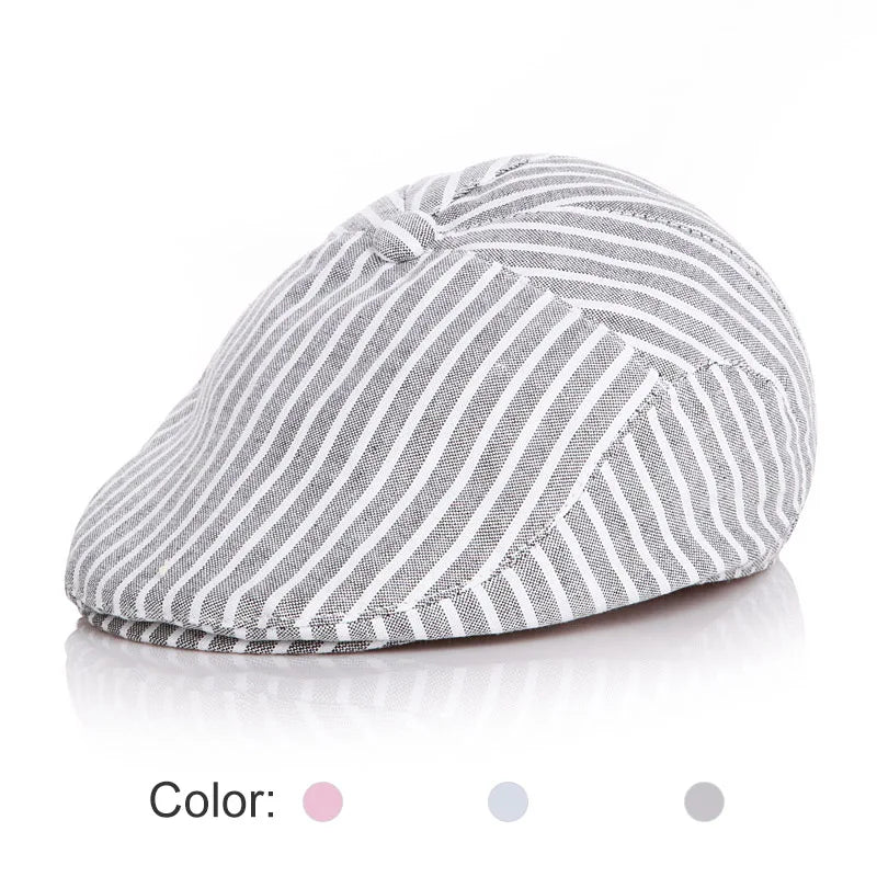 Beret Baby Hat Solid Color Cotton Linen England Style Baby Cap Adjustable Children Hats For Child Beret Kid Hat For 0-5 Years