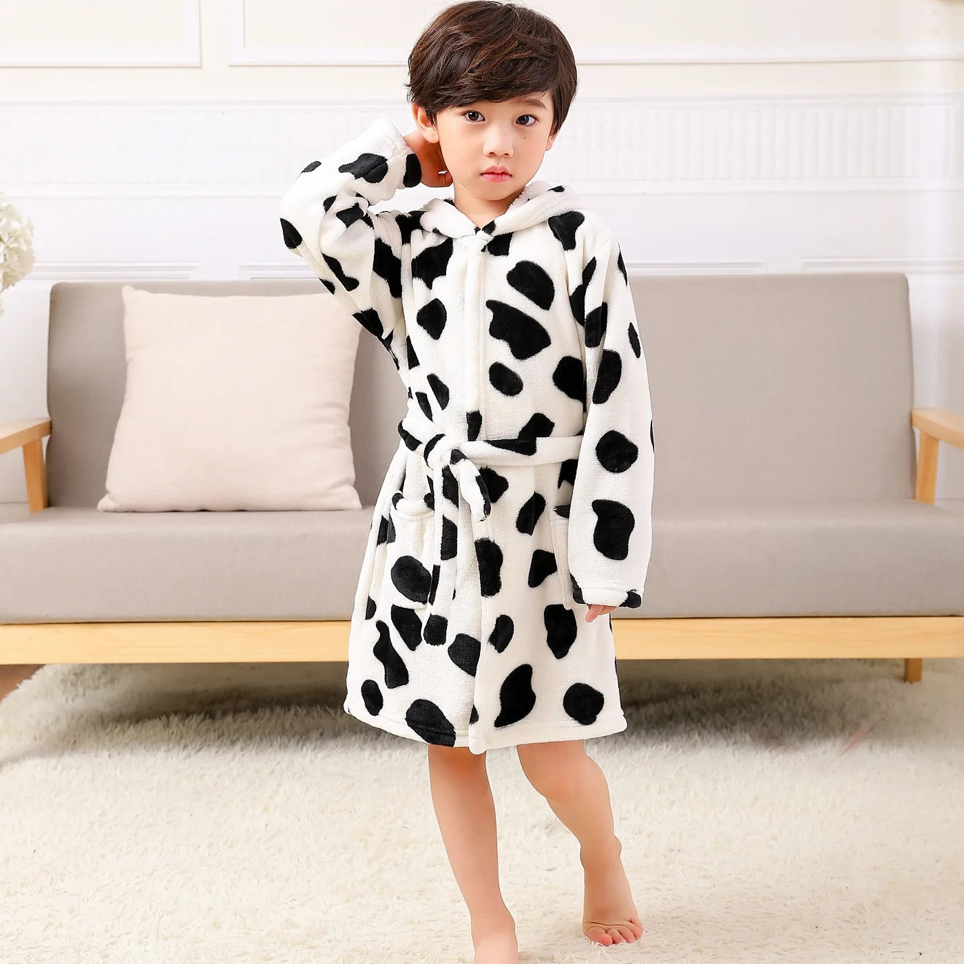 Children Bath Robes Flannel Winter Kids Sleepwear Robe Infant Pijamas Nightgown For Boys Girls Pajamas 10-2 Years Baby Clothes