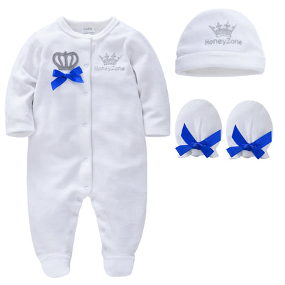 Baby-Kleidung Set Jungen Pyjamas bebe fille mit Mützen Handschuhen Atmungsaktive Baumwolle Soft Ropa bebe Neugeborenen Schläfer Baby Pjiamas