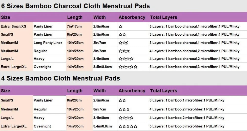 [Sigzagor] New XXL Cloth Menstrual Pad Sanitary Bamboo Charcoal Reusable Overnight Post Partum 16in