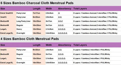 [Sigzagor] New XXL Cloth Menstrual Pad Sanitary Bamboo Charcoal Reusable Overnight Post Partum 16in