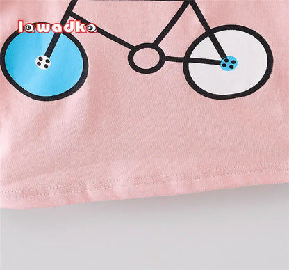 Sport Baby Mädchen Jungen T-Shirt Kurzarm Fahrrad Muster T-Shirts für Jungen Baumwolle Kinder Kleidung Sommer