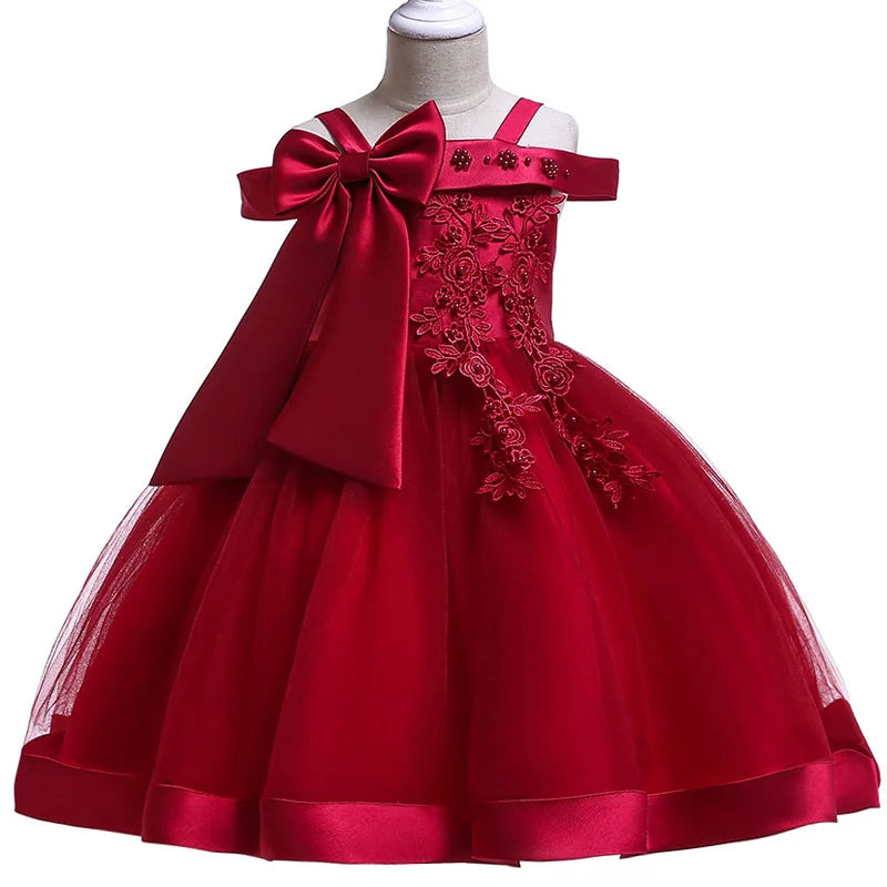 Grünes Weihnachtsprinzessinkleid für Mädchen, Kinderkostüm, elegante Kinder, Hochzeit, Geburtstag, Abendkleid, Schleife, Mädchen, Partykleider, 3–10 Jahre