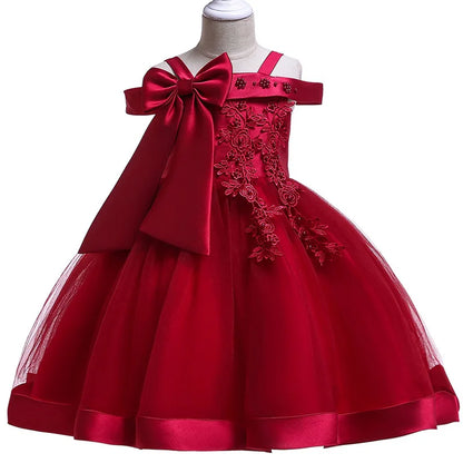 Green Christmas Princess Dress For Girl Children Costume Elegant Kids Wedding Birthday Prom Gown Bow Girls Party Dresses 3 10Y