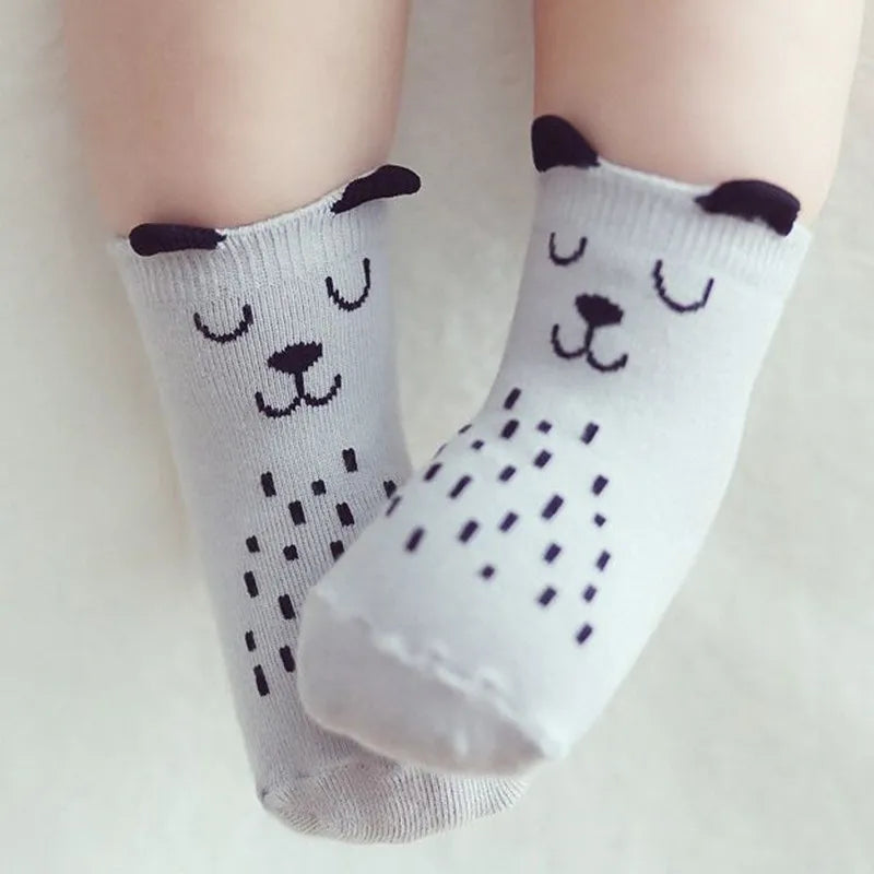 2024 New Spring Baby Socks - Cute Toddler Asymmetry Anti-Slip Cotton Socks for Newborns