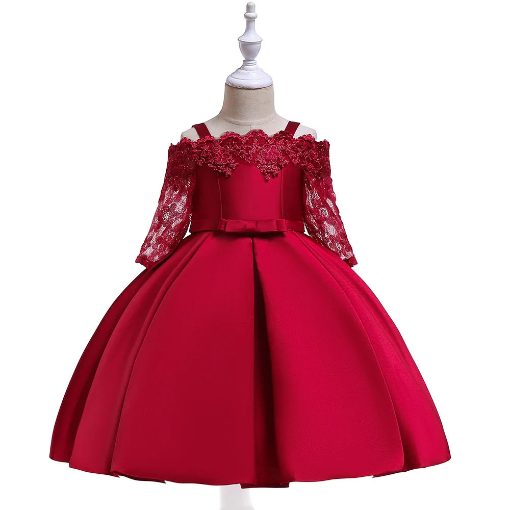 Grünes Weihnachtsprinzessinkleid für Mädchen, Kinderkostüm, elegante Kinder, Hochzeit, Geburtstag, Abendkleid, Schleife, Mädchen, Partykleider, 3–10 Jahre