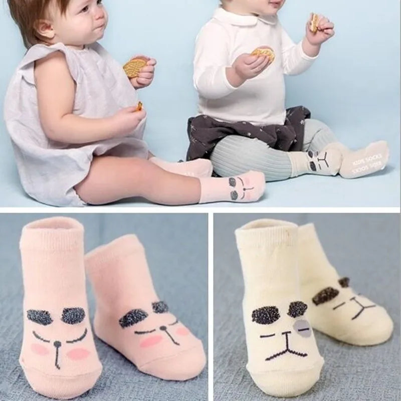 2024 New Spring Baby Socks - Cute Toddler Asymmetry Anti-Slip Cotton Socks for Newborns