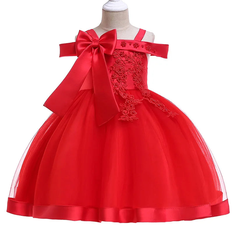 Green Christmas Princess Dress For Girl Children Costume Elegant Kids Wedding Birthday Prom Gown Bow Girls Party Dresses 3 10Y