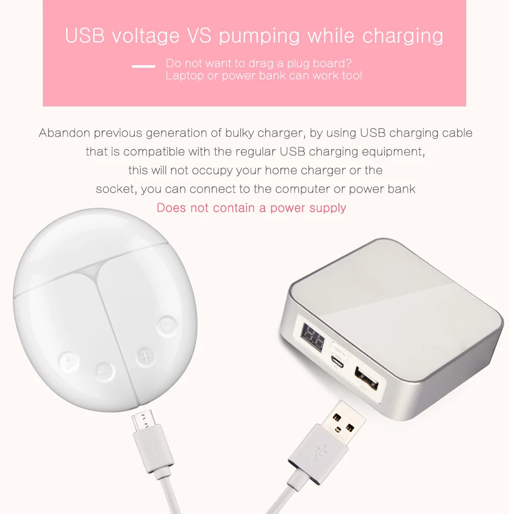 Milchpumpe Bilaterale Milchpumpe Babyflasche Postnatale Versorgung Elektrische Milchabsaugung Milchpumpen USB-betriebenes Baby-Stillen