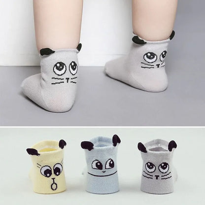 2024 New Spring Baby Socks - Cute Toddler Asymmetry Anti-Slip Cotton Socks for Newborns