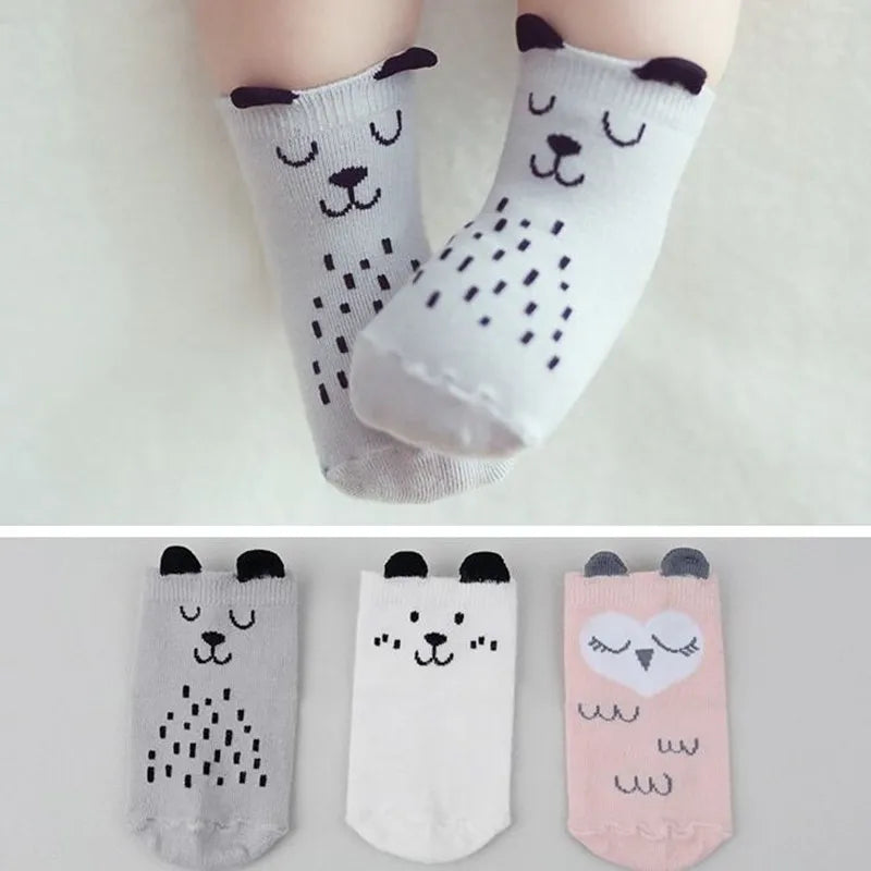 2024 New Spring Baby Socks - Cute Toddler Asymmetry Anti-Slip Cotton Socks for Newborns