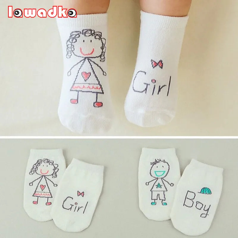 2024 New Spring Baby Socks - Cute Toddler Asymmetry Anti-Slip Cotton Socks for Newborns