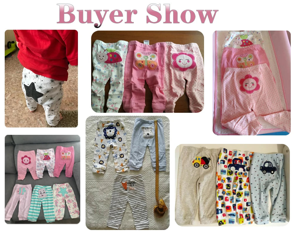 Wholesale 3/6pcs/Lot Baby Pants  Cotton Autumn Leggings for boys girls Mid Full Length Baby Trousers