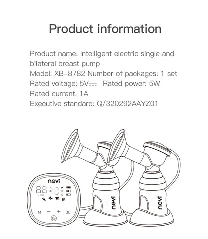 NCVI Double Electric Breast Pumps 4 Modes & 9 Levels with 4 Size Flanges & 10pcs Breastmilk Storage Bags