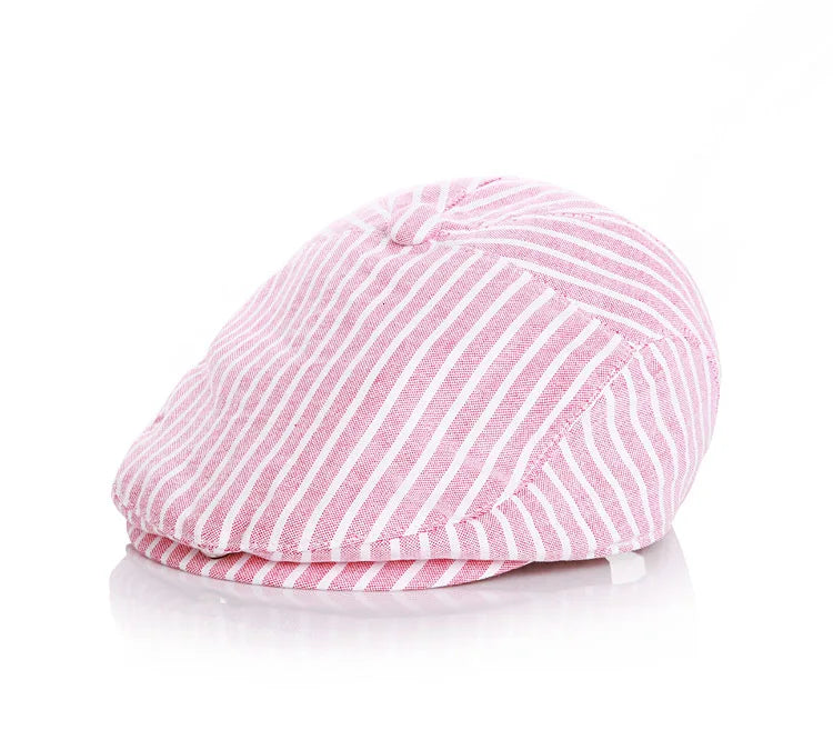 Beret Baby Hat Solid Color Cotton Linen England Style Baby Cap Adjustable Children Hats For Child Beret Kid Hat For 0-5 Years