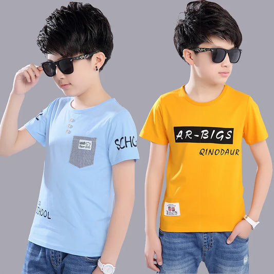 2024 Summer Baby Boy Cotton T-Shirt - Stylish Kids Tee for Ages 3-16 Years