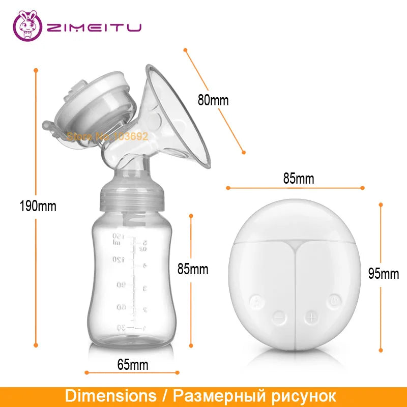 ZIMEITU Doppelte elektrische Milchpumpen Leistungsstarke Brustwarzenabsaugung Elektrische USB-Milchpumpe mit Babymilchflasche Kaltes Heizkissen Brustwarzen