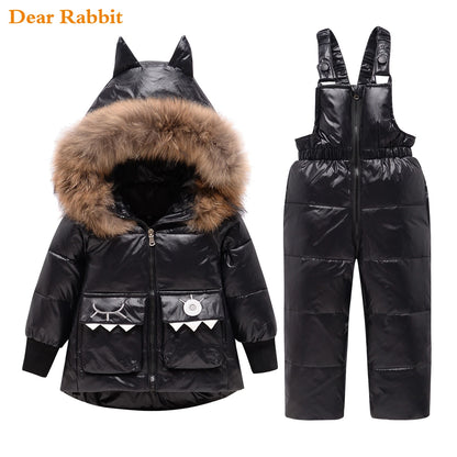 Children Clothing Set Hooded Parka Boy Baby Overalls toddler Girl Clothes Winter Warm Down Jacket Kids dinosaur Coat Snowsuit