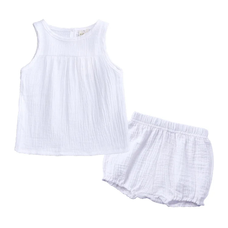 Mode Kleinkind Mädchen Sommer Kleidung Baumwolle Leinen Kinder Kleidung Set Ärmellose Weste + Shorts 2 PCS Kinder Kleidung Anzug 0 -4 jahre