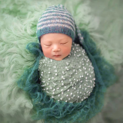 Don&Judy Soft Baby Girl Boy Photo Shoot Props Newborn Photography Swaddle Blanket Little Infant Bobble Picture Accessories 2023