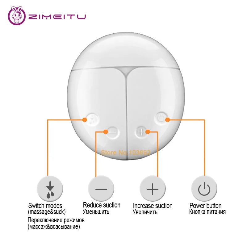 ZIMEITU Double Electric Breast Pumps Powerful Nipple Suction USB Electric Breast Pump with Baby Milk Bottle Cold Heat Pad Nippl