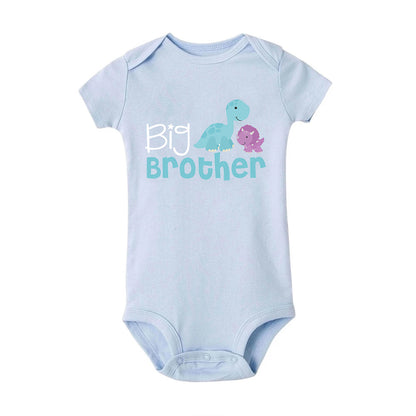 Little Big Brother Twins Baby Kurzarm-Overall Kleidung Neugeborenes Baby Junge Sachen Kleidung Cartoon Niedliche Tier bedruckte Geschenke