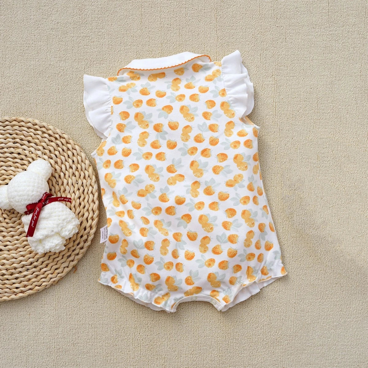 3-18M Sommerkleidung für Baby Mädchen Kurzarm Kleinkinder süße Baumwollspielanzug Baby Jungen Kleidung Druck Boutique Kleidung Onesie