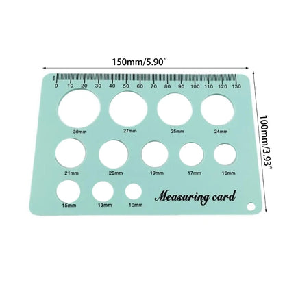 Breast Pump Nipple Silicone Ruler 12Size Nipple Diameter Breastpump Flange Circle Sizing Ruler Measuring Card Sizing Tool